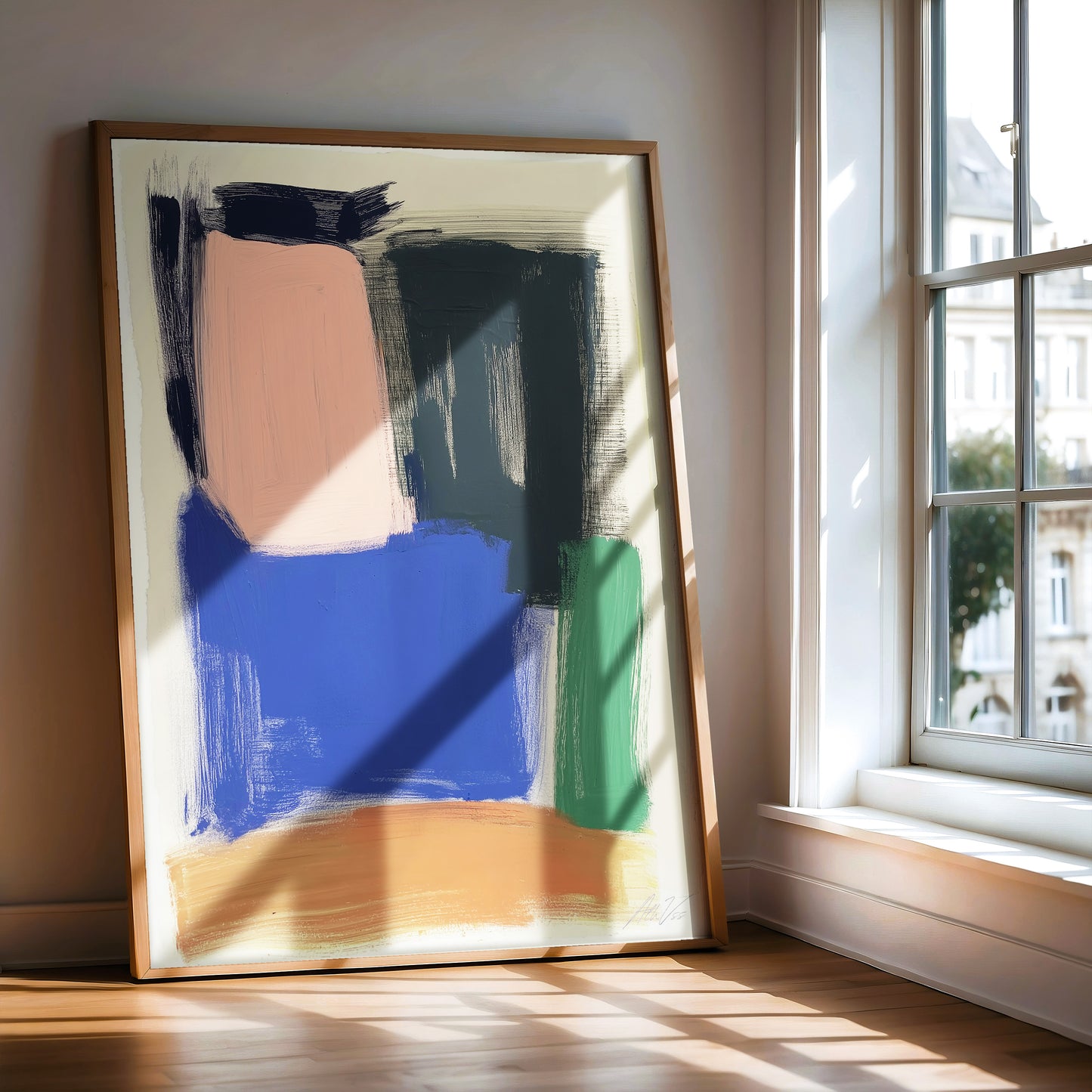 Construct in Color – Modern Abstract Brushstroke Art Print