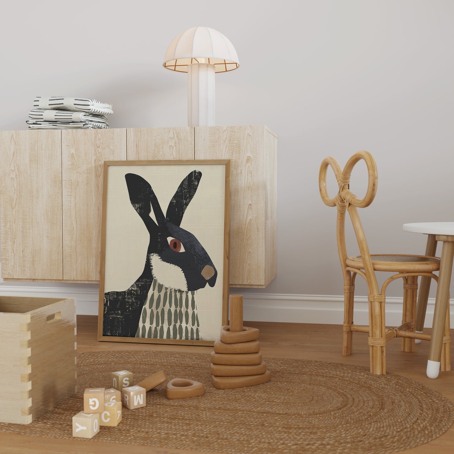 Dapper Hare – Nordic Animal Print for Kids Rooms