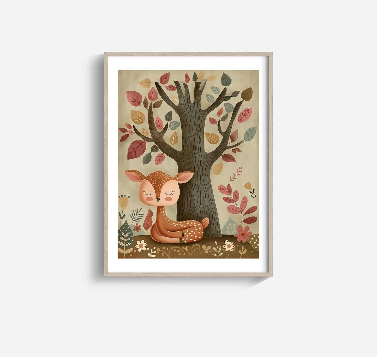 Autumn Fawn – Cozy Woodland Deer Nursery Print