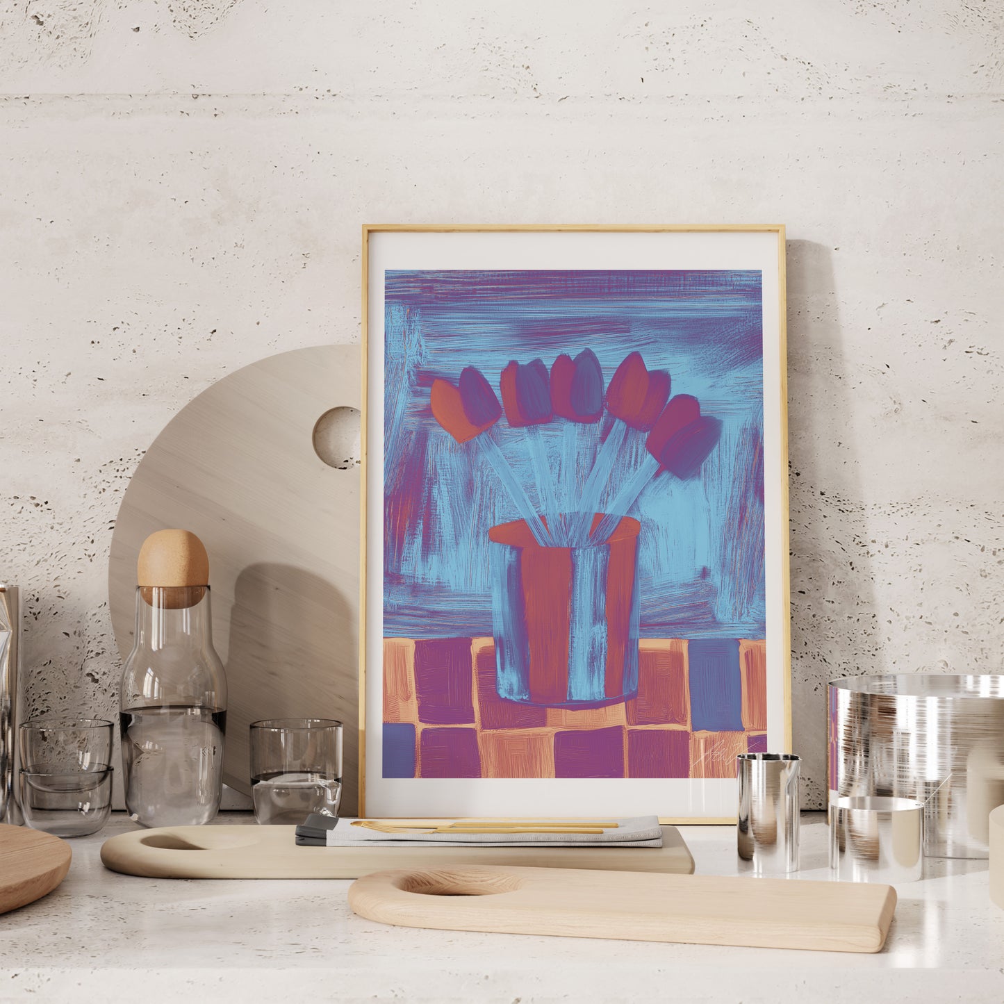 Flower Arrangement No. 2 – Painterly Tulip Still Life Print
