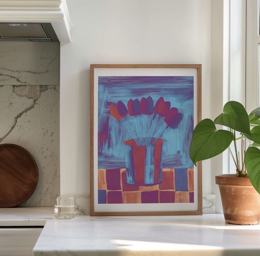 Flower Arrangement No. 2 – Painterly Tulip Still Life Print