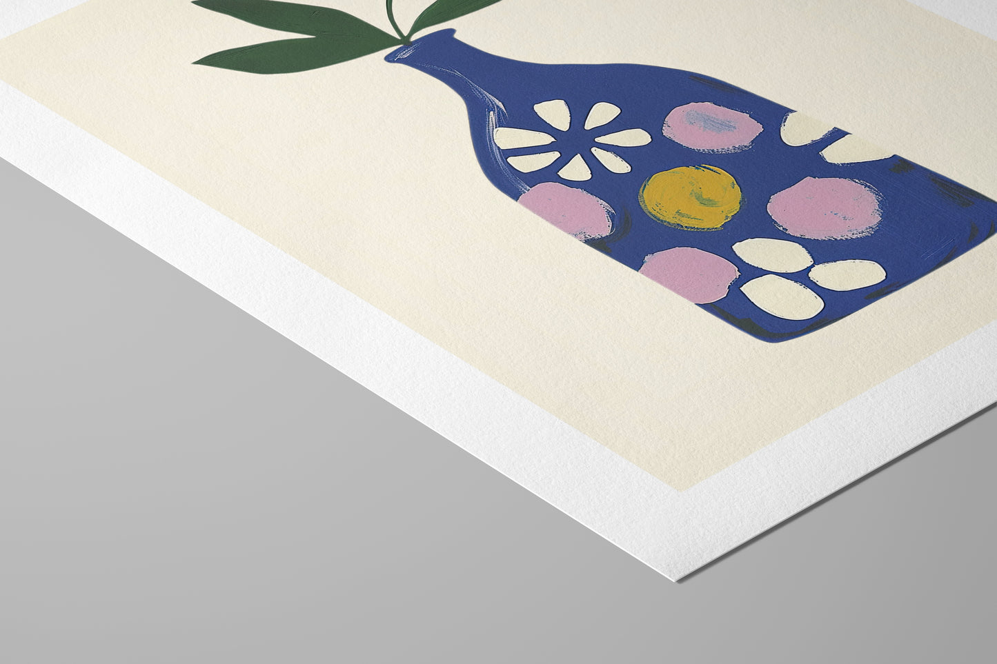 Blue Bottle Bloom – Playful Modern Botanical Print