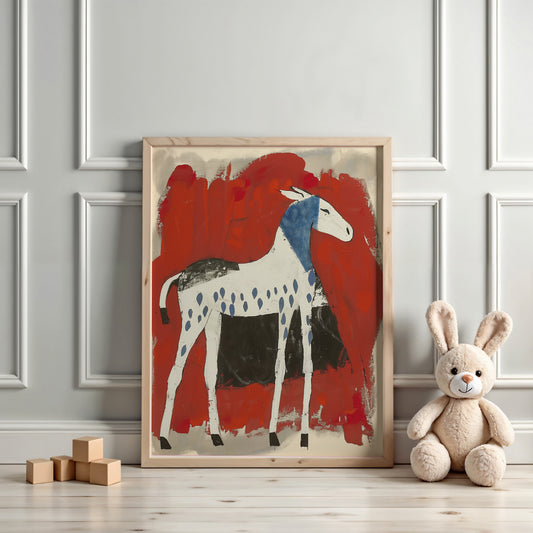 Wild Foal – Bold Abstract Horse Print for Kids Rooms