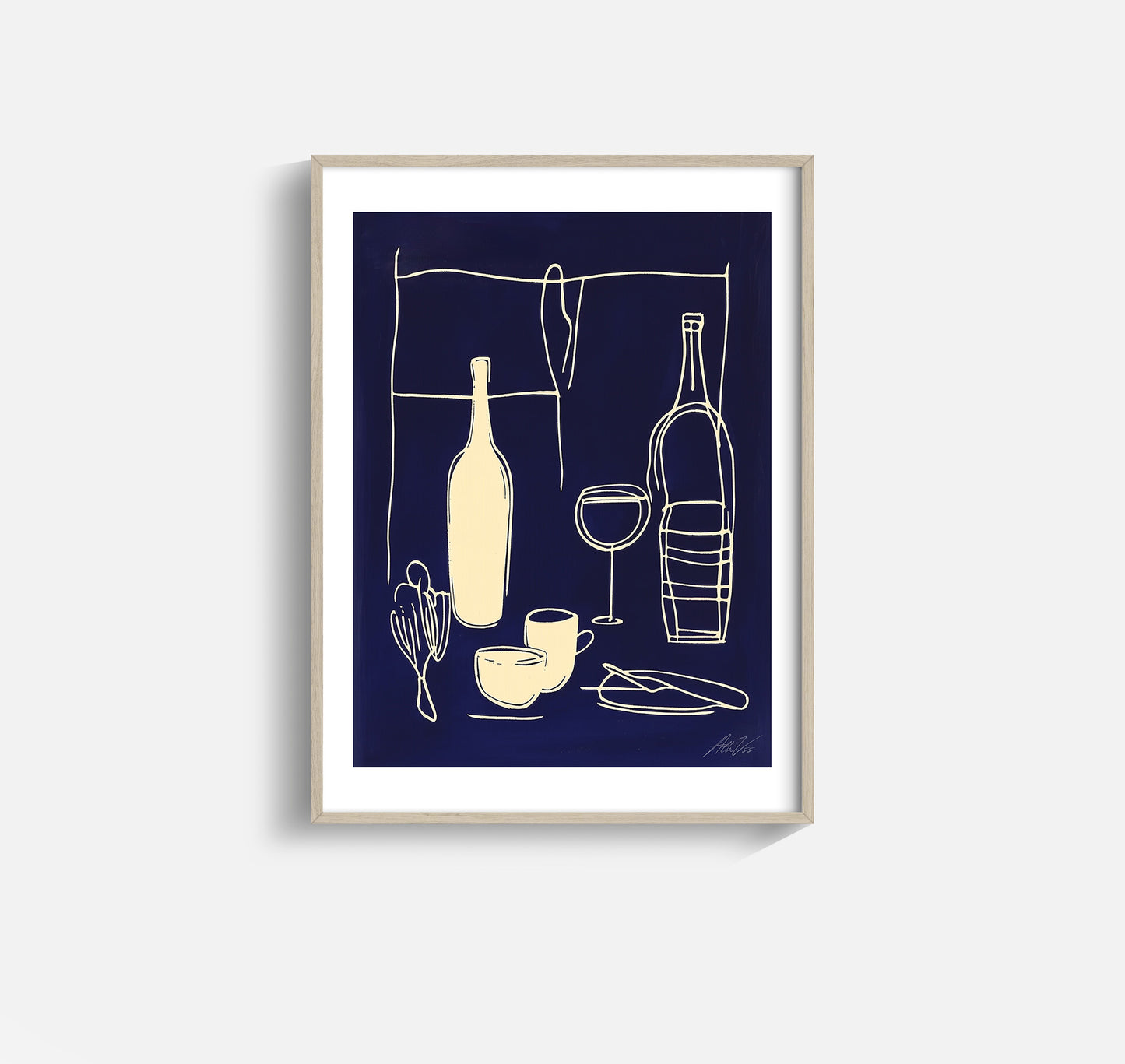 Kitchen Lines – Minimalist One-Line Art Print for Culinary Spaces