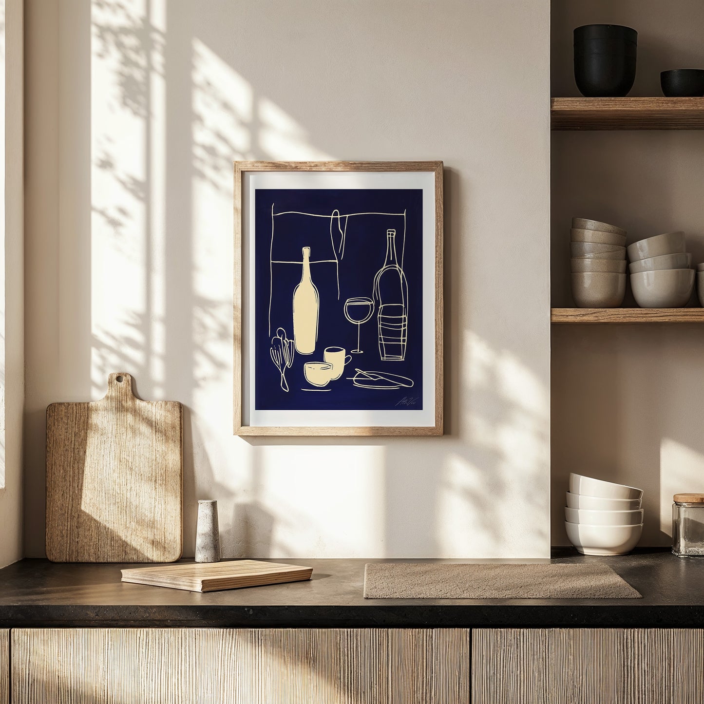 Kitchen Lines – Minimalist One-Line Art Print for Culinary Spaces
