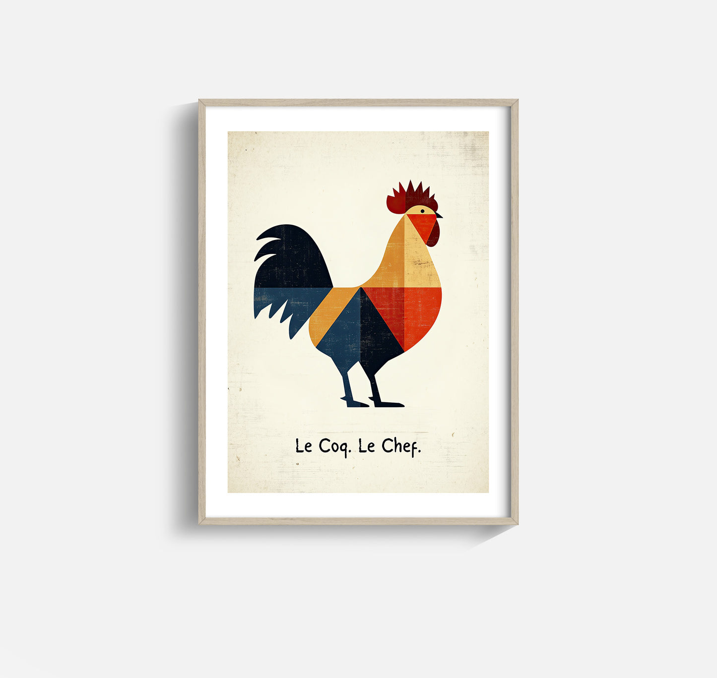 Le Coq. Le Chef. – Modern French Bistro Rooster Art Print for Kitchen or Dining