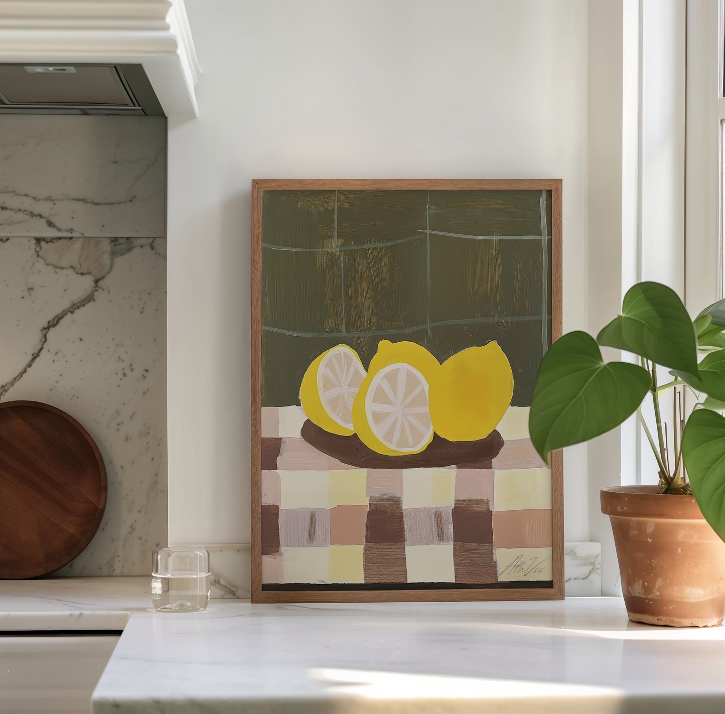 Lemon Still Life Print – Modern Kitchen Wall Art
