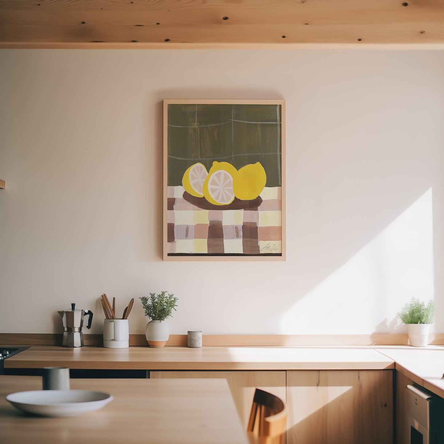 Lemon Still Life Print – Modern Kitchen Wall Art