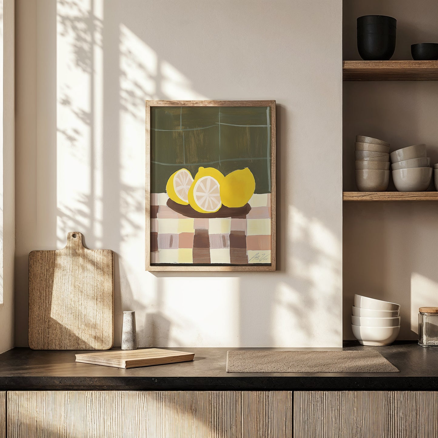Lemon Still Life Print – Modern Kitchen Wall Art