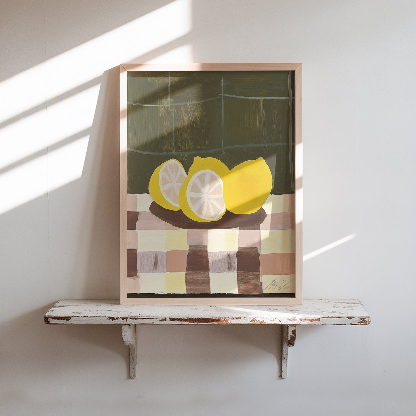 Lemon Still Life Print – Modern Kitchen Wall Art