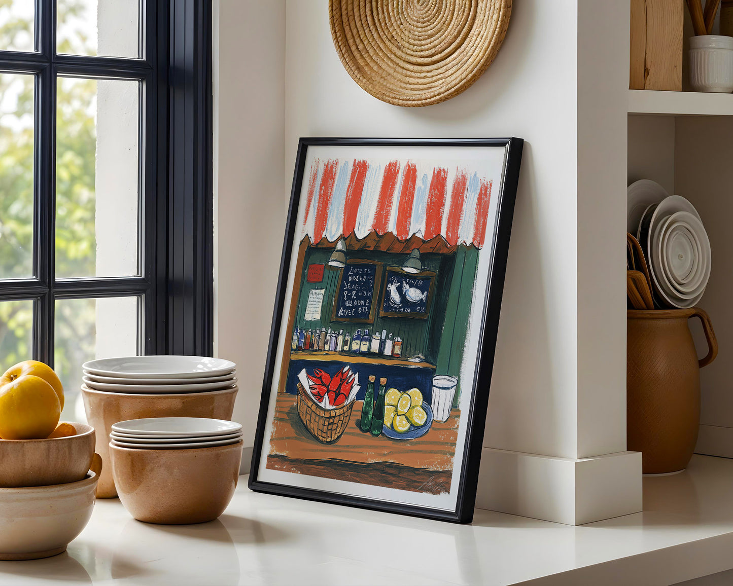 Lobster Shack Coastal Food Stand Print – Nautical Seafood Wall Art for Kitchen or Dining Room