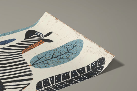 Whimsical Zebra – Scandinavian Animal Nursery Wall Art Print