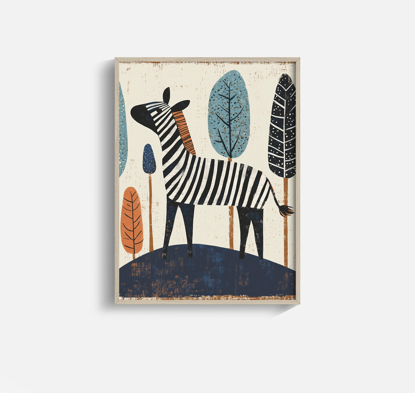 Whimsical Zebra – Scandinavian Animal Nursery Wall Art Print