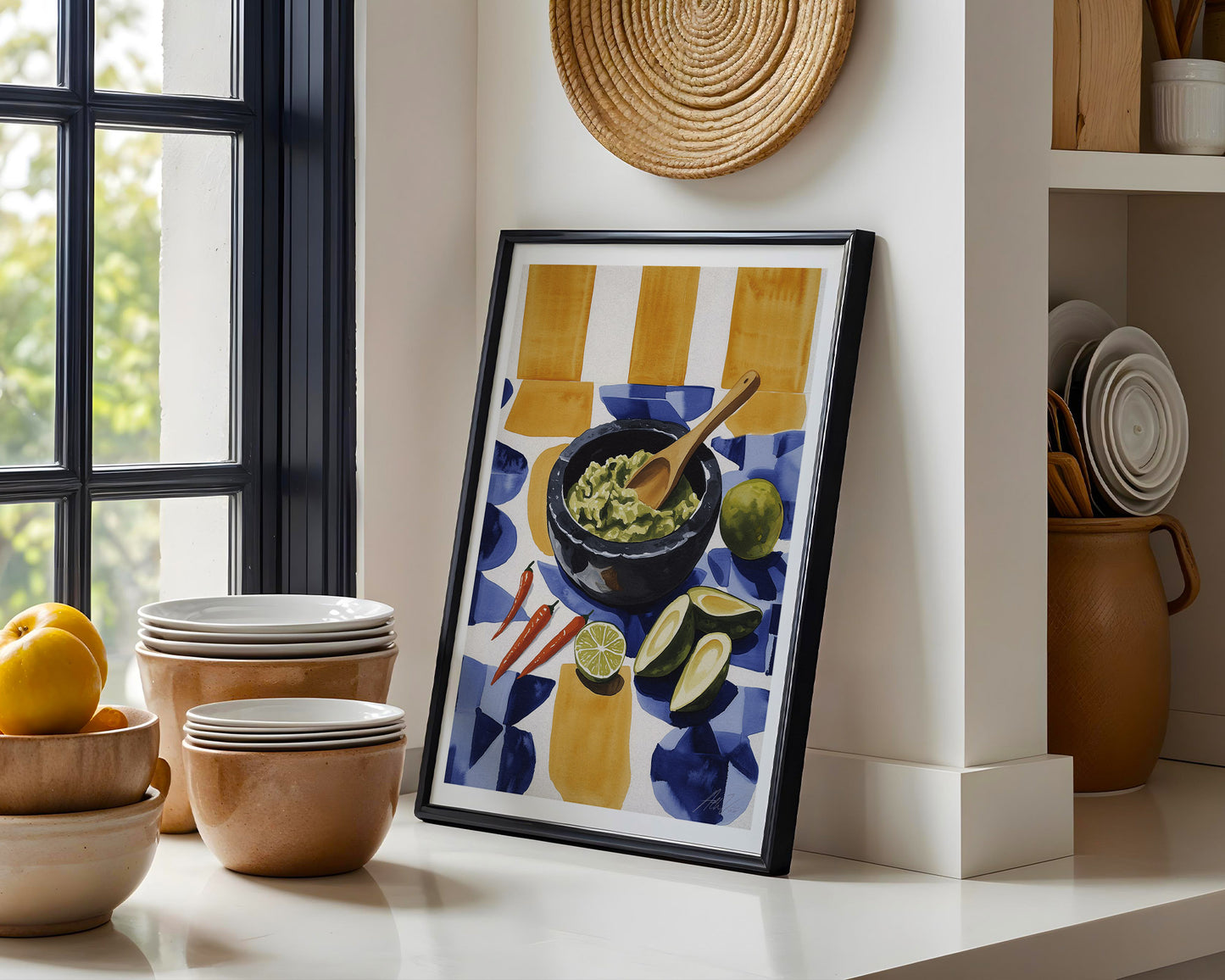 Molcajete de Guacamole Print – Mexican Inspired Modern Kitchen Wall Art