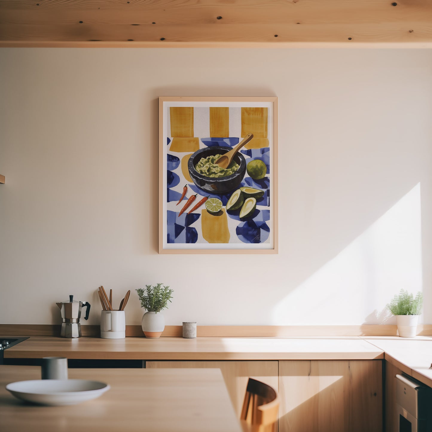 Molcajete de Guacamole Print – Mexican Inspired Modern Kitchen Wall Art