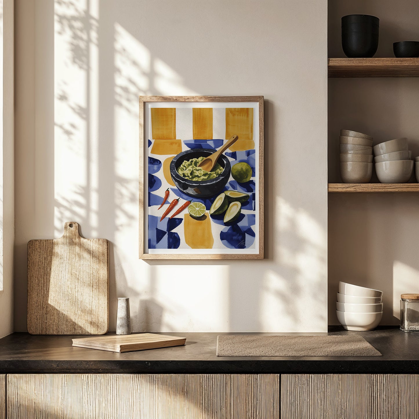 Molcajete de Guacamole Print – Mexican Inspired Modern Kitchen Wall Art