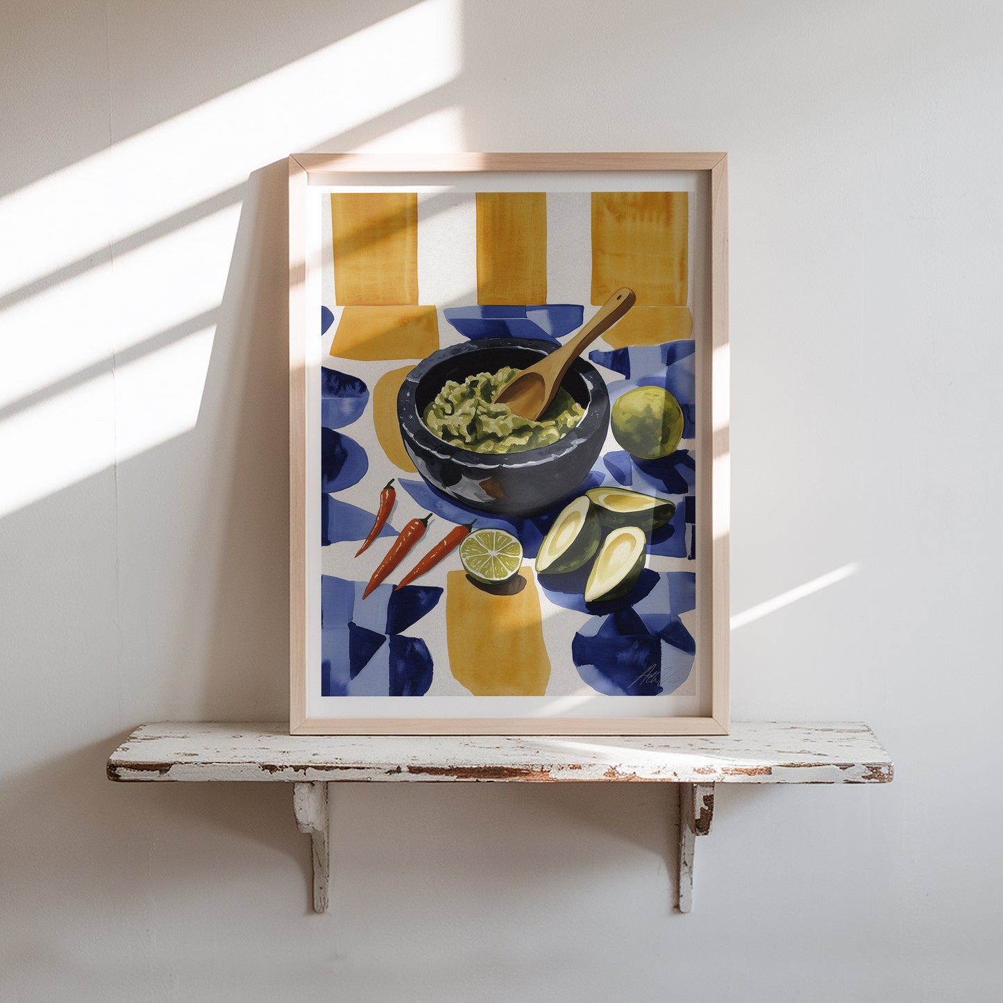 Molcajete de Guacamole Print – Mexican Inspired Modern Kitchen Wall Art
