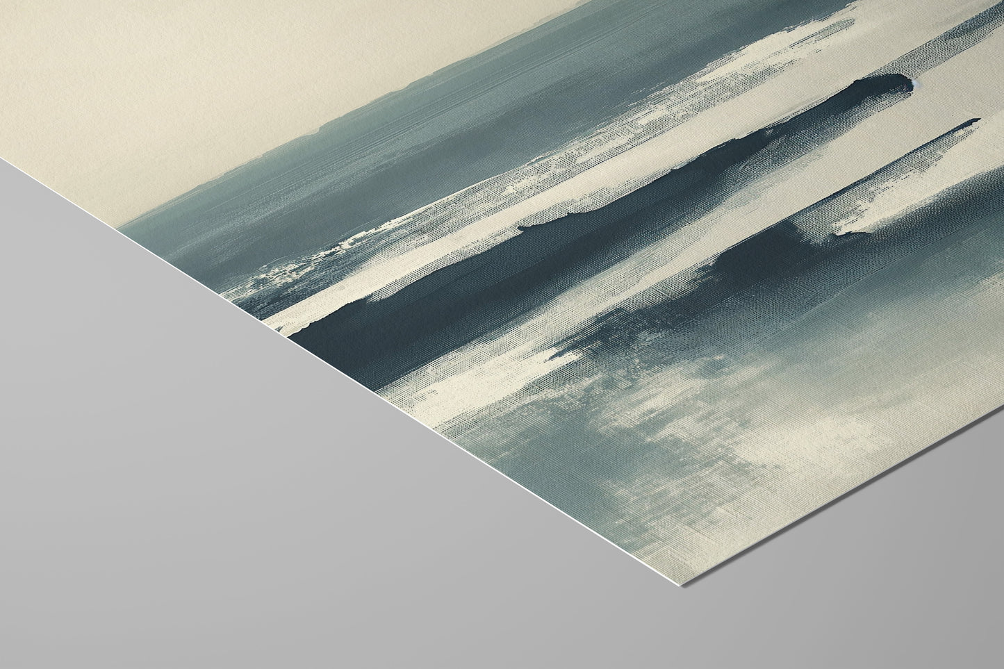 Nord Sea – Abstract Scandinavian Seascape in Deep Blue and Cream