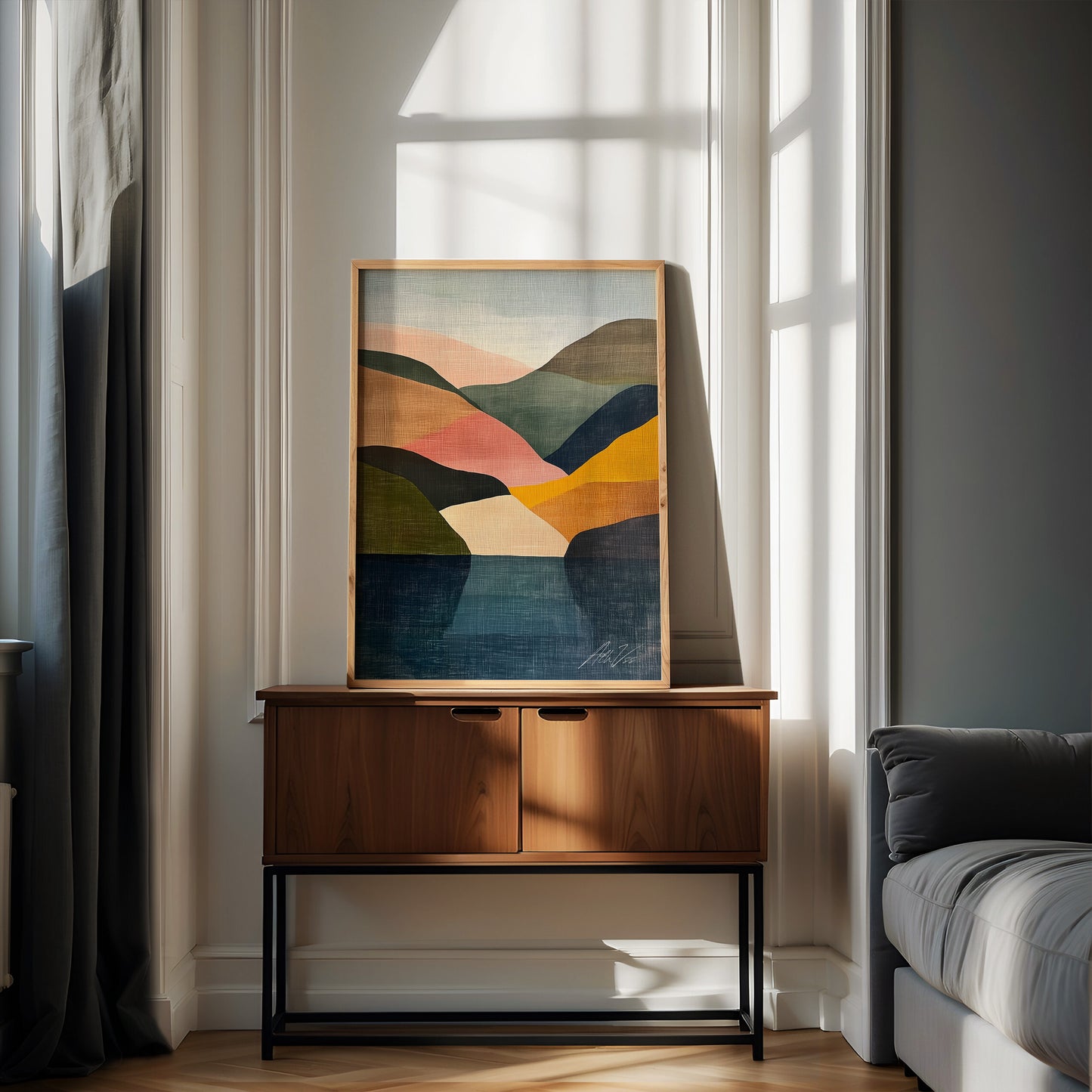 Nordic Layers – Colorful Abstract Landscape Wall Art