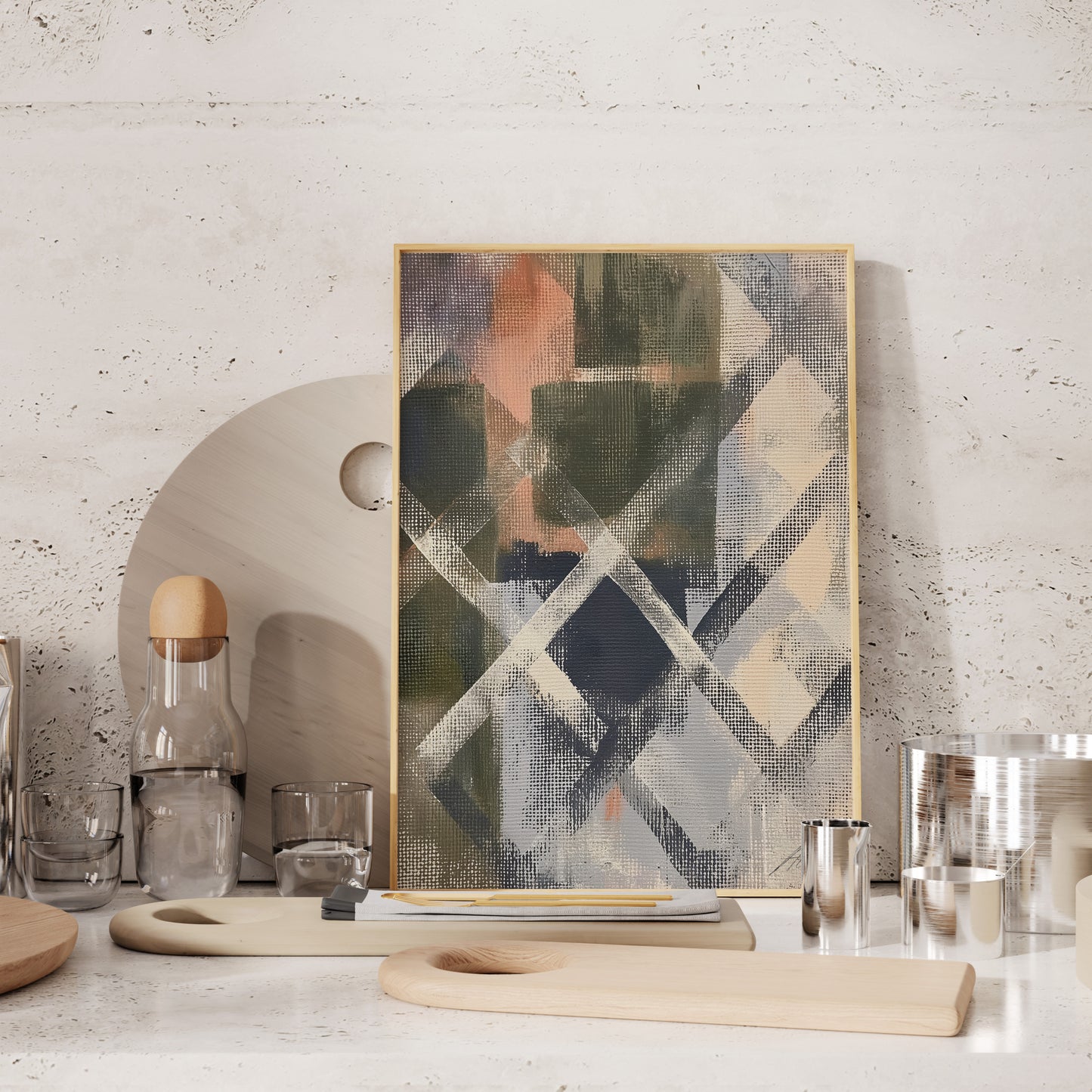 Nordic Plaid – Textured Abstract Geometric Print