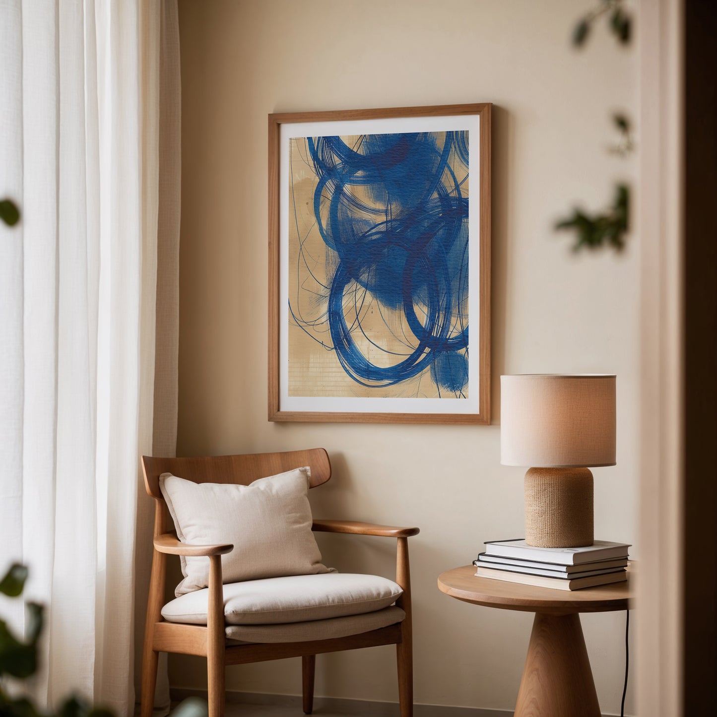 Northern Vortex – Bold Blue Abstract Scandinavian Print