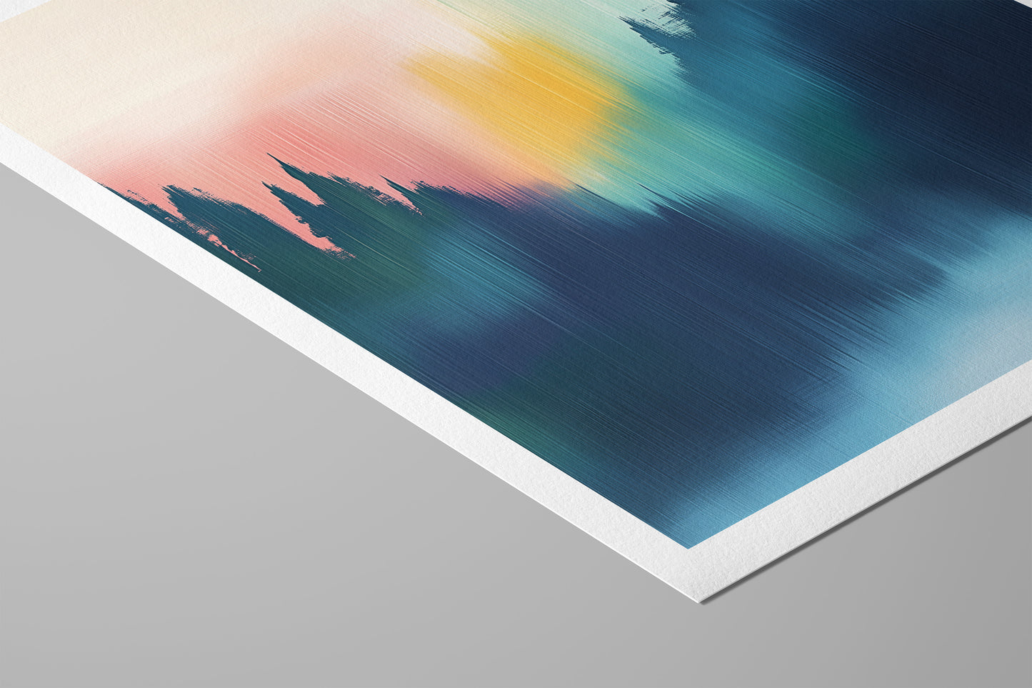 Northern Lights in Forest – Abstract Painterly Print