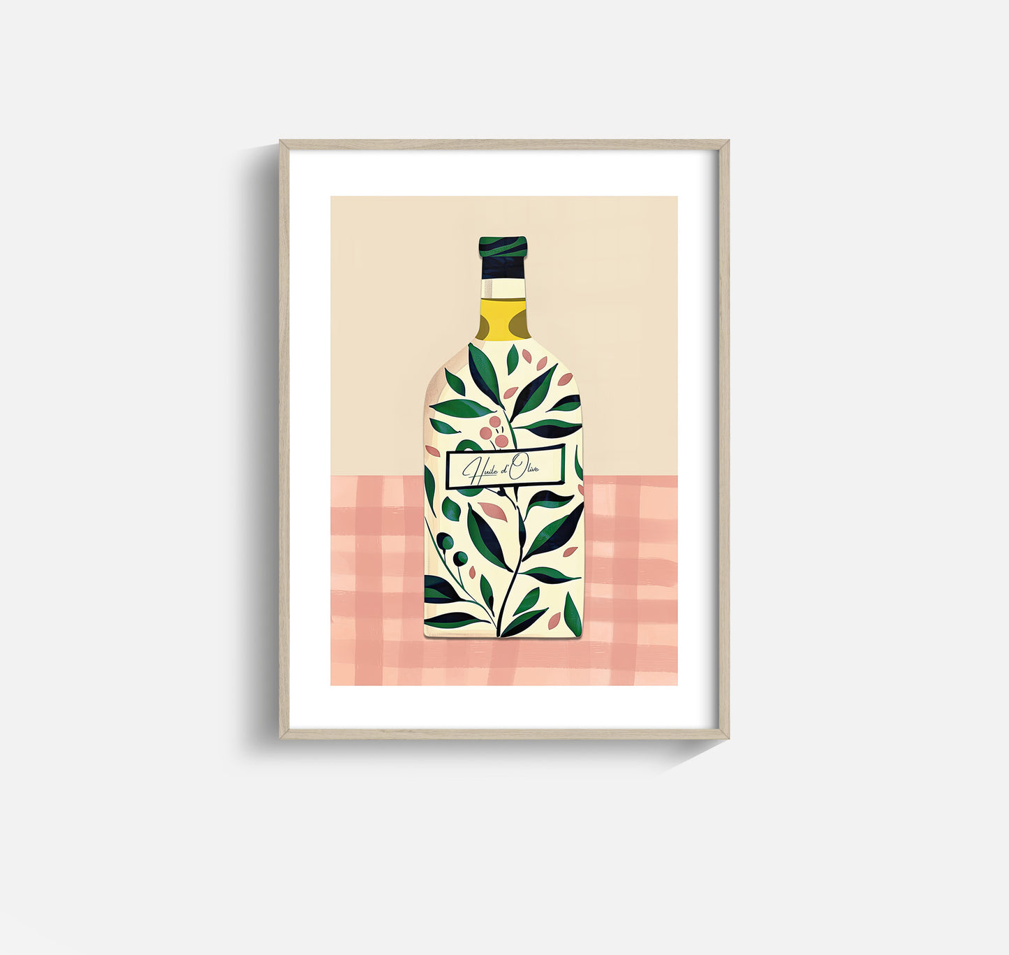 AOVE – Olive Oil Kitchen Print with Botanical Bottle Design