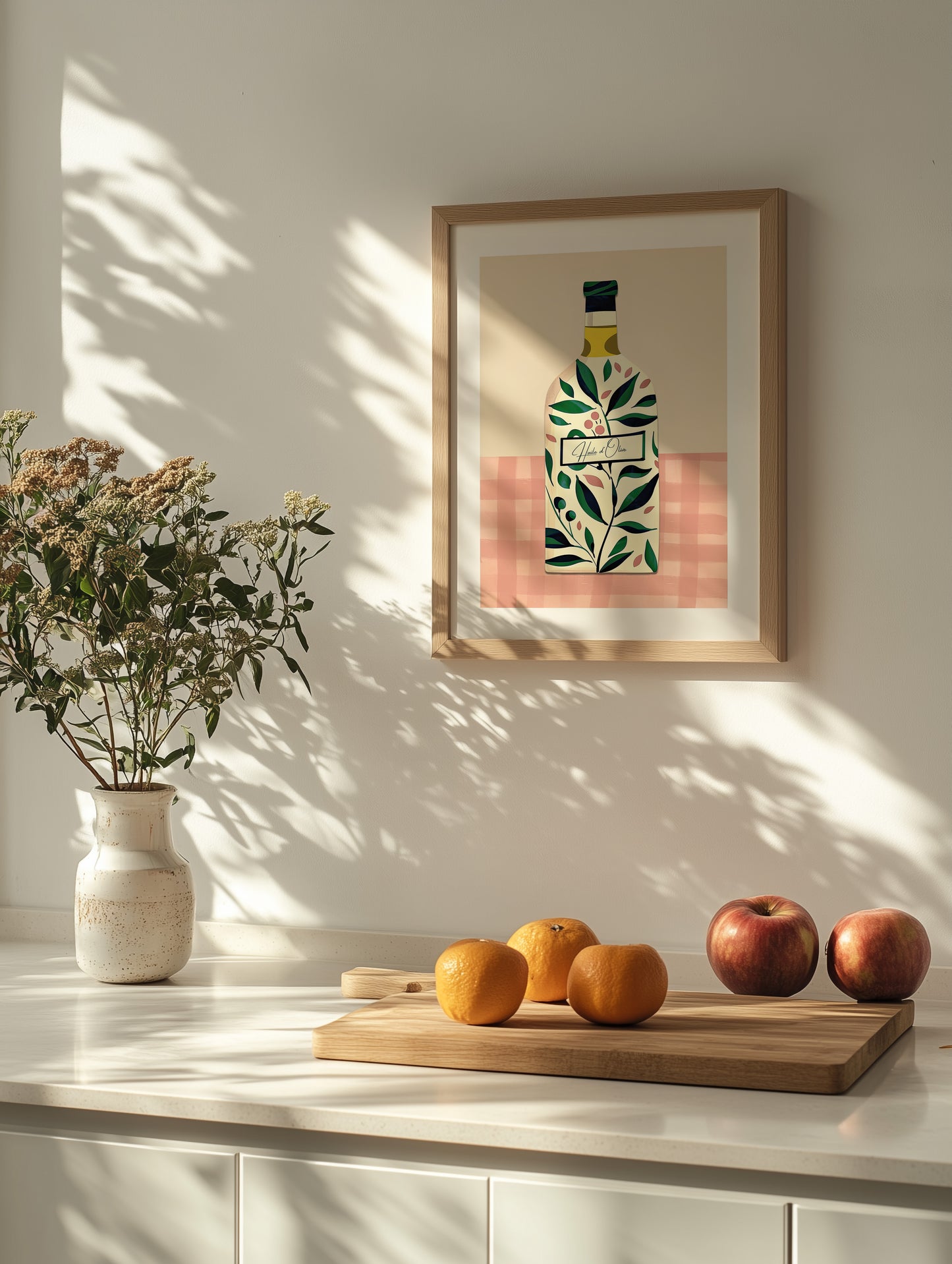 AOVE – Olive Oil Kitchen Print with Botanical Bottle Design