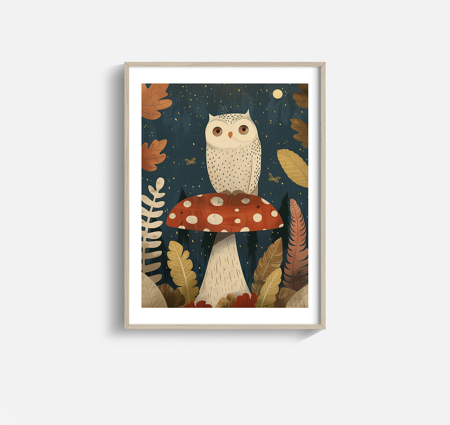 Whimsical Owl – Woodland Nursery Wall Art for Kids Room or Nature-Themed Nursery