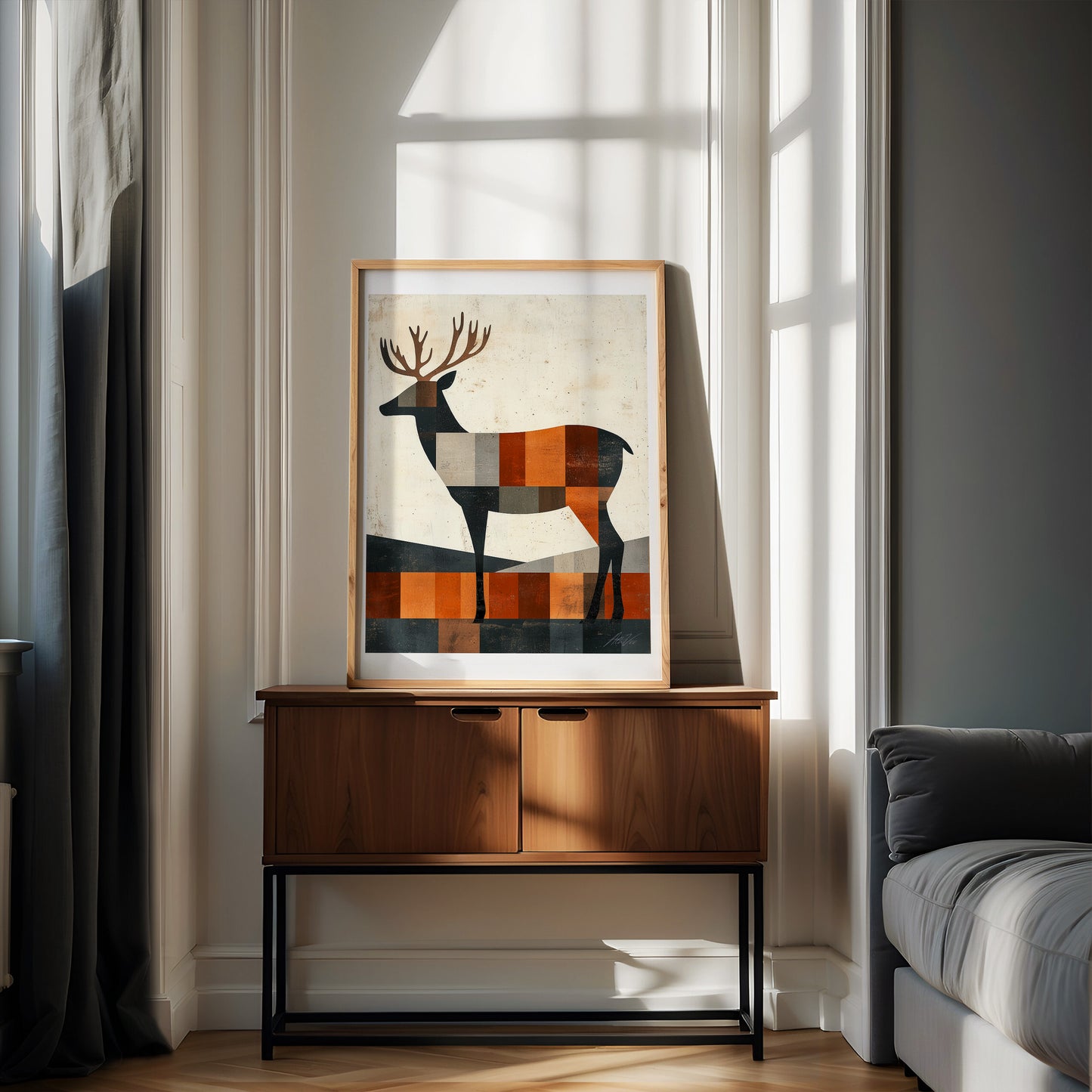 Patterned Deer – Nordic Folk Art Inspired Animal Print