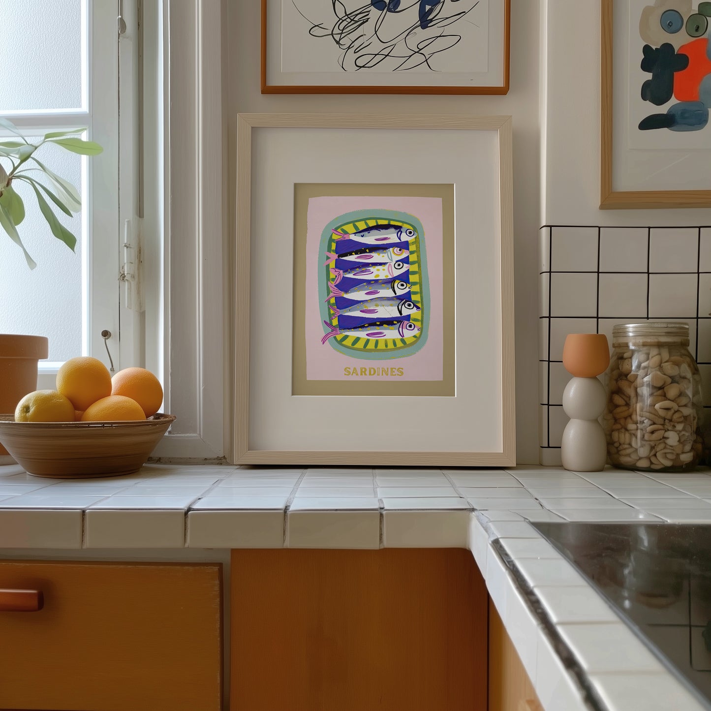 Sardines – Playful Canned Fish Print in Retro Coastal Colors