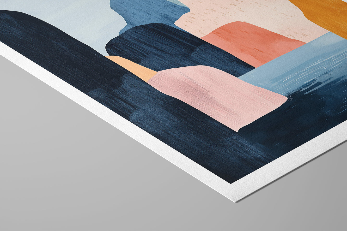 Shifting Fjords – Modern Nordic Landscape Wall Art in Color Blocks