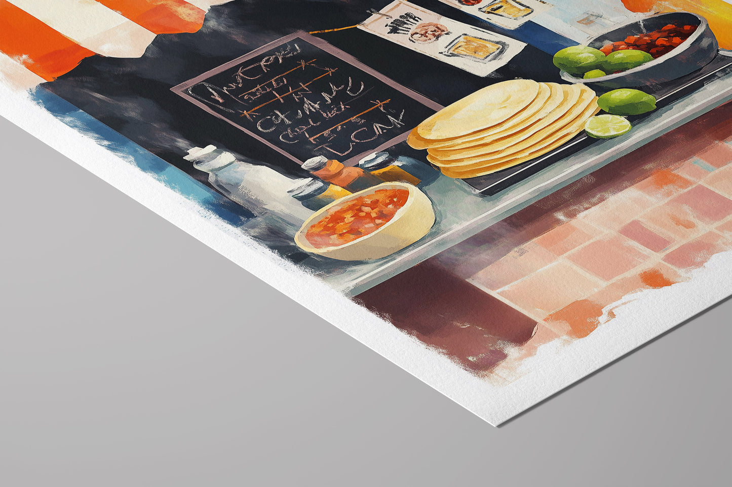 Mexican Taco Stand Wall Art – Colorful Street Food Print