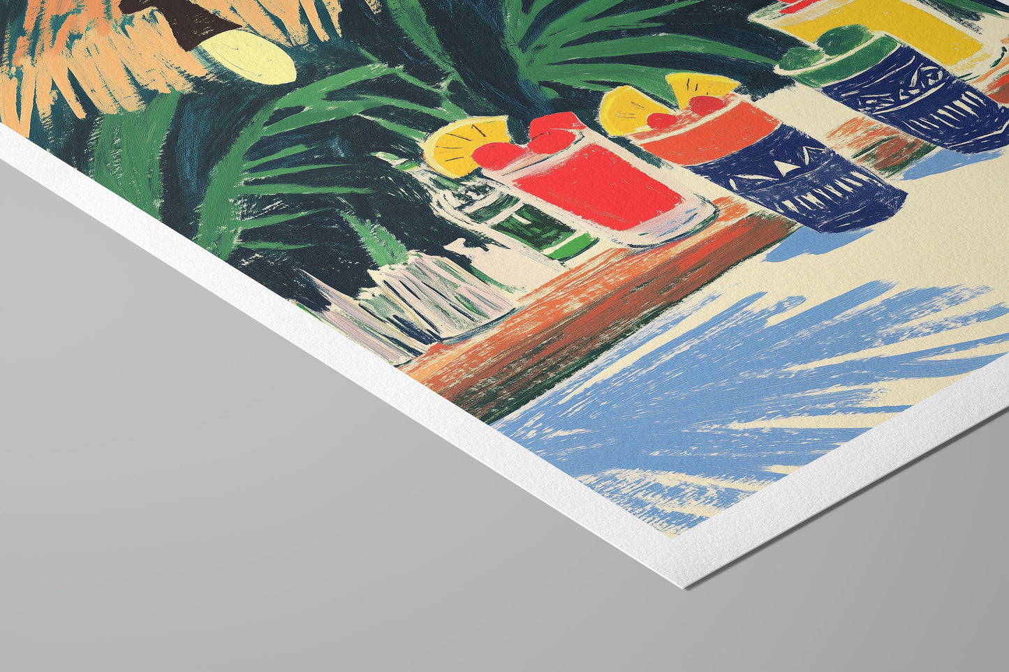 Tropical Cocktail Art Print – Tiki Bar Drink Illustration Festive Summer Vibe
