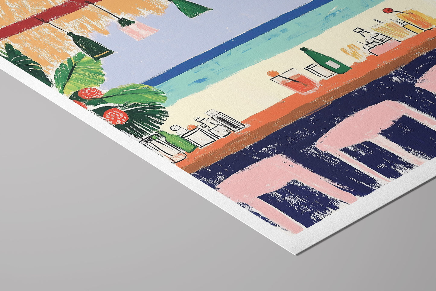 Beach Bar Wall Art – Tropical Coastal Drink Stand Print