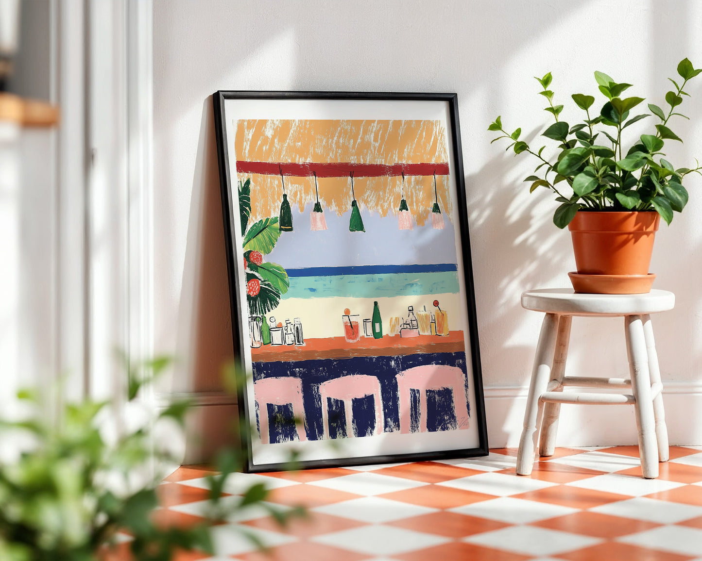 Beach Bar Wall Art – Tropical Coastal Drink Stand Print