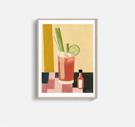 Bloody Mary Cocktail Art – Bold Modern Print for Kitchen or Bar