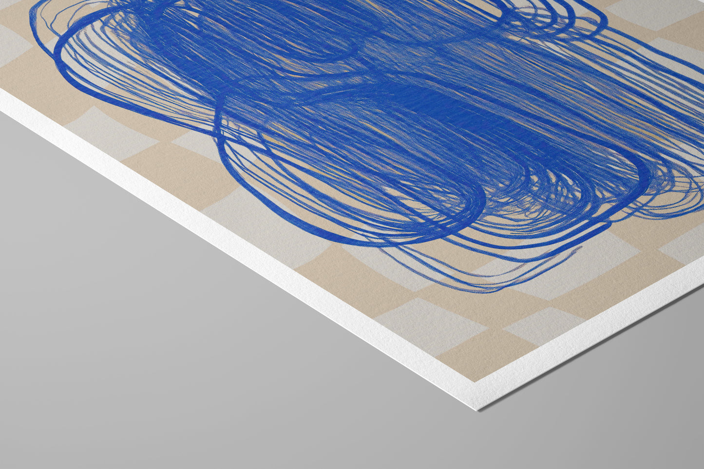 Blue Tangle – Painterly Modern Abstract Wall Art in Cobalt and Sand