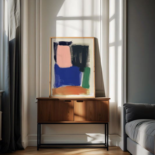 Construct in Color – Modern Abstract Brushstroke Art Print