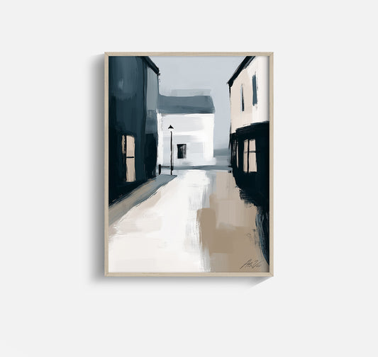 Copenhagen Street – Minimalist Nordic Urban Landscape Print