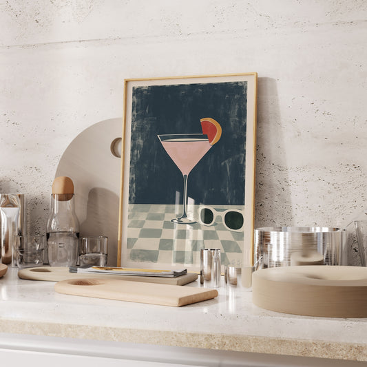 Cosmopolitan Cocktail Print – Retro Modern Bar Art