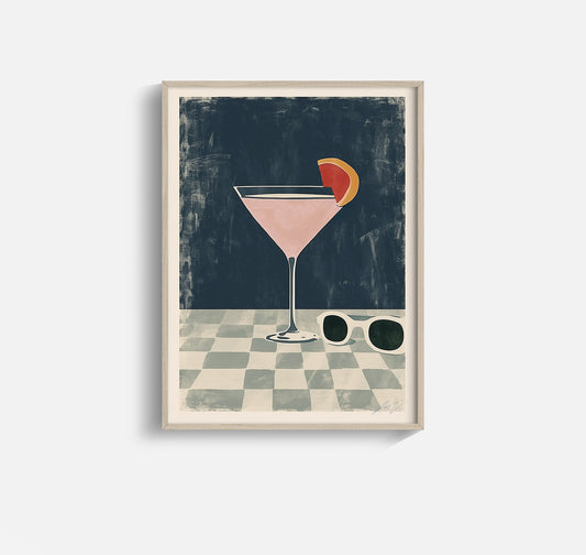 Cosmopolitan Cocktail Print – Retro Modern Bar Art