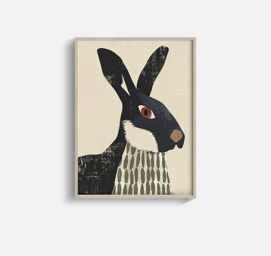 Dapper Hare – Nordic Animal Print for Kids Rooms