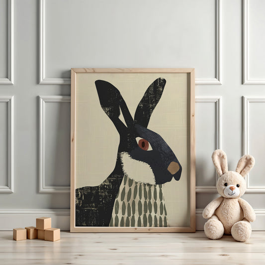 Dapper Hare – Nordic Animal Print for Kids Rooms