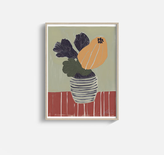 Papaya Petals – Abstract Still Life Floral Print