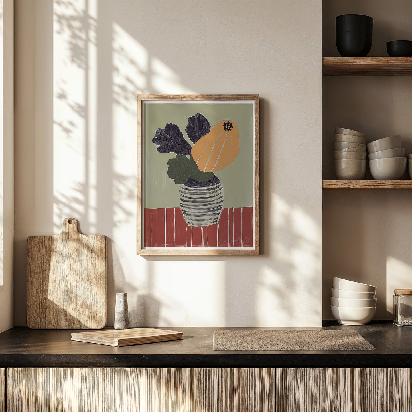 Papaya Petals – Abstract Still Life Floral Print