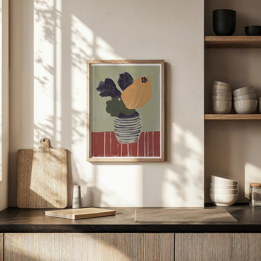 Papaya Petals – Abstract Still Life Floral Print