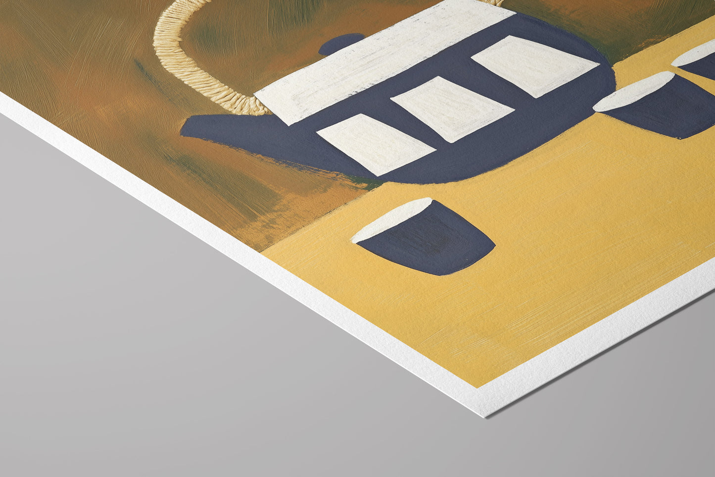 Japanese Tea Set Art Print – Minimalist Teapot and Cups in Earth Tones