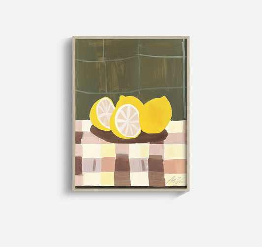 Lemon Still Life Print – Modern Kitchen Wall Art