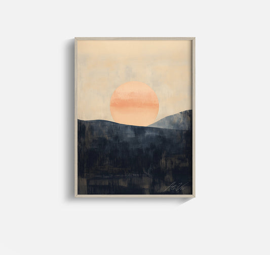 Midnight Sun – Nordic Abstract Landscape Print